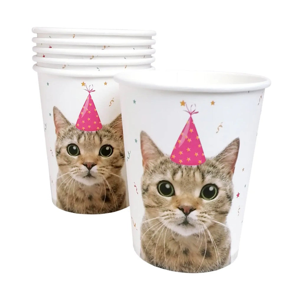 Vasos Cumpleaños Gato x 6