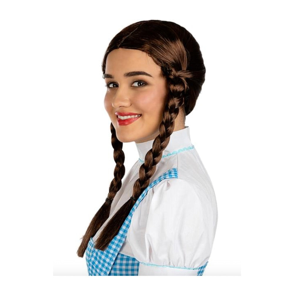 Peluca Trenzas Castaña