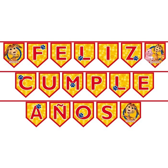 Guirnalda Feliz Cumpleaños Perro Chocolo Original