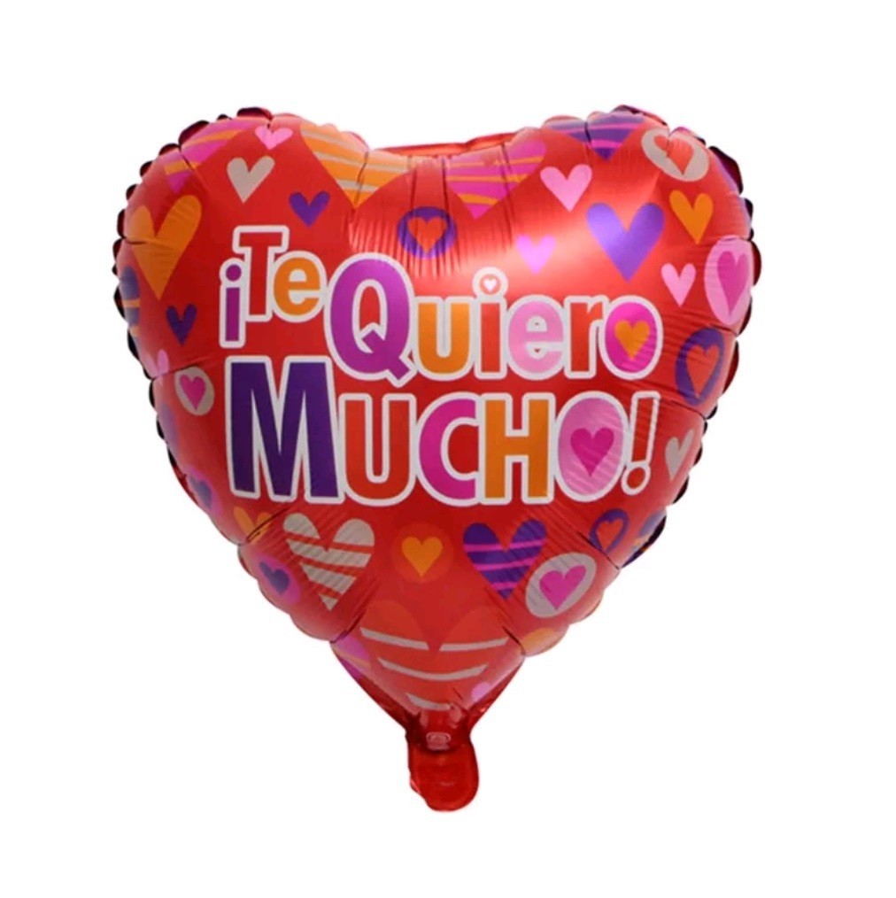 Globo Metálico Te Quiero Mucho Colores