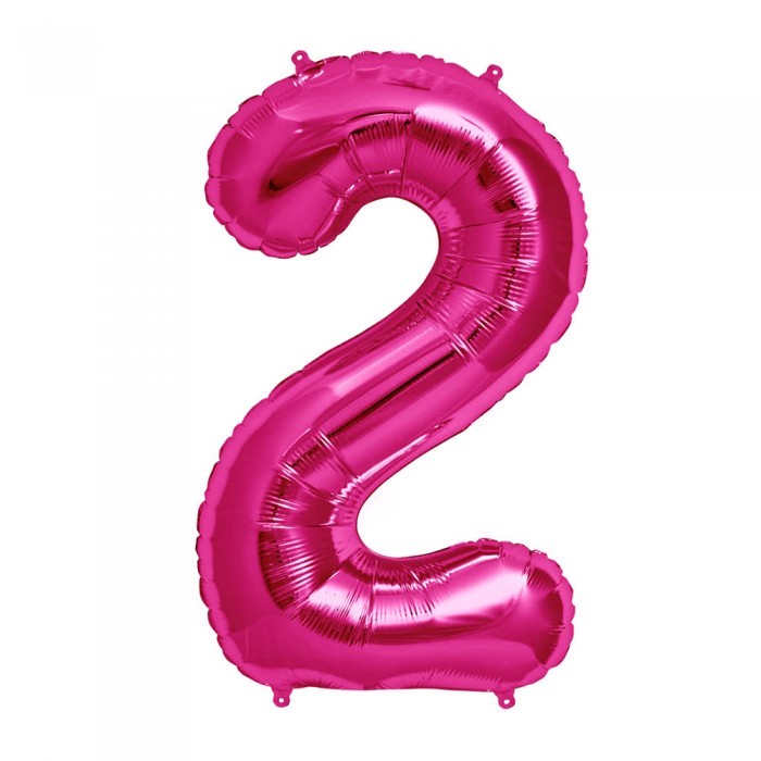 Globo Metálico 70 cm Números Fucsia