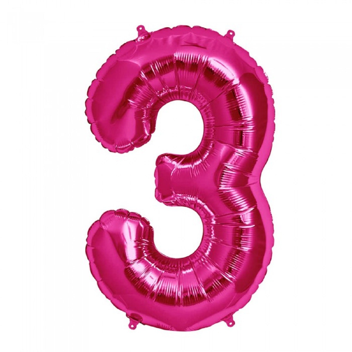 Globo Metálico 70 cm Números Fucsia