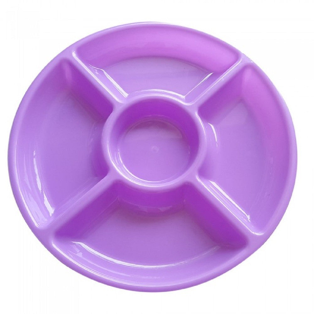 Bandeja Circular con Divisiones Reutilizable Colores