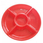 Bandeja Circular con Divisiones Reutilizable Colores