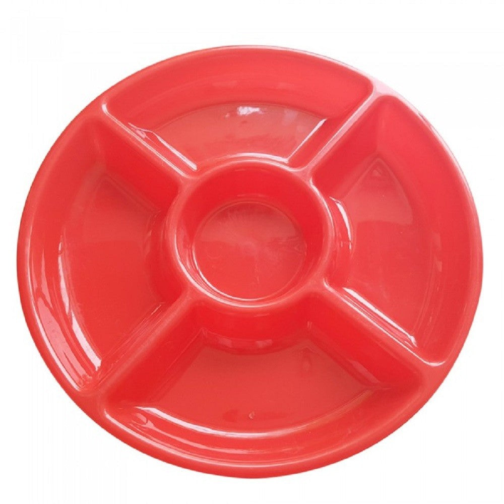 Bandeja Circular con Divisiones Reutilizable Colores