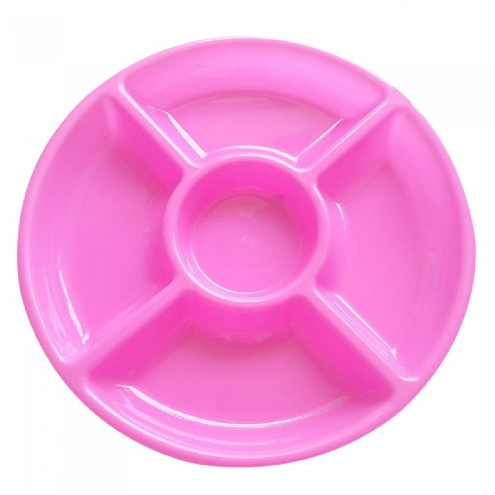Bandeja Circular con Divisiones Reutilizable Colores