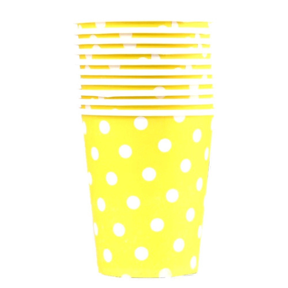 Vaso Polipapel Lunares Colores x 10