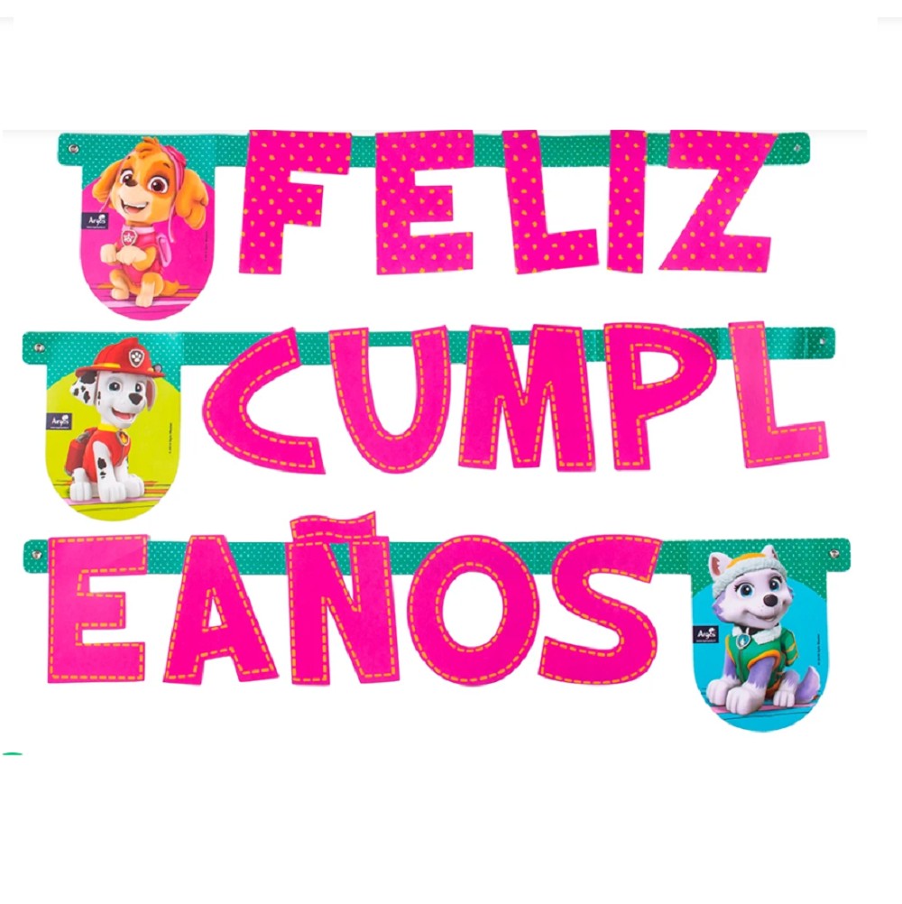 Guirnalda Feliz Cumpleaños Paw Patrol Niña