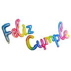 Globo Metálico Feliz Cumple Cursiva Colores