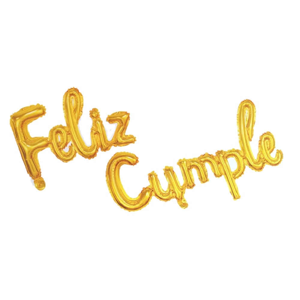 Globo Metálico Feliz Cumple Cursiva Colores