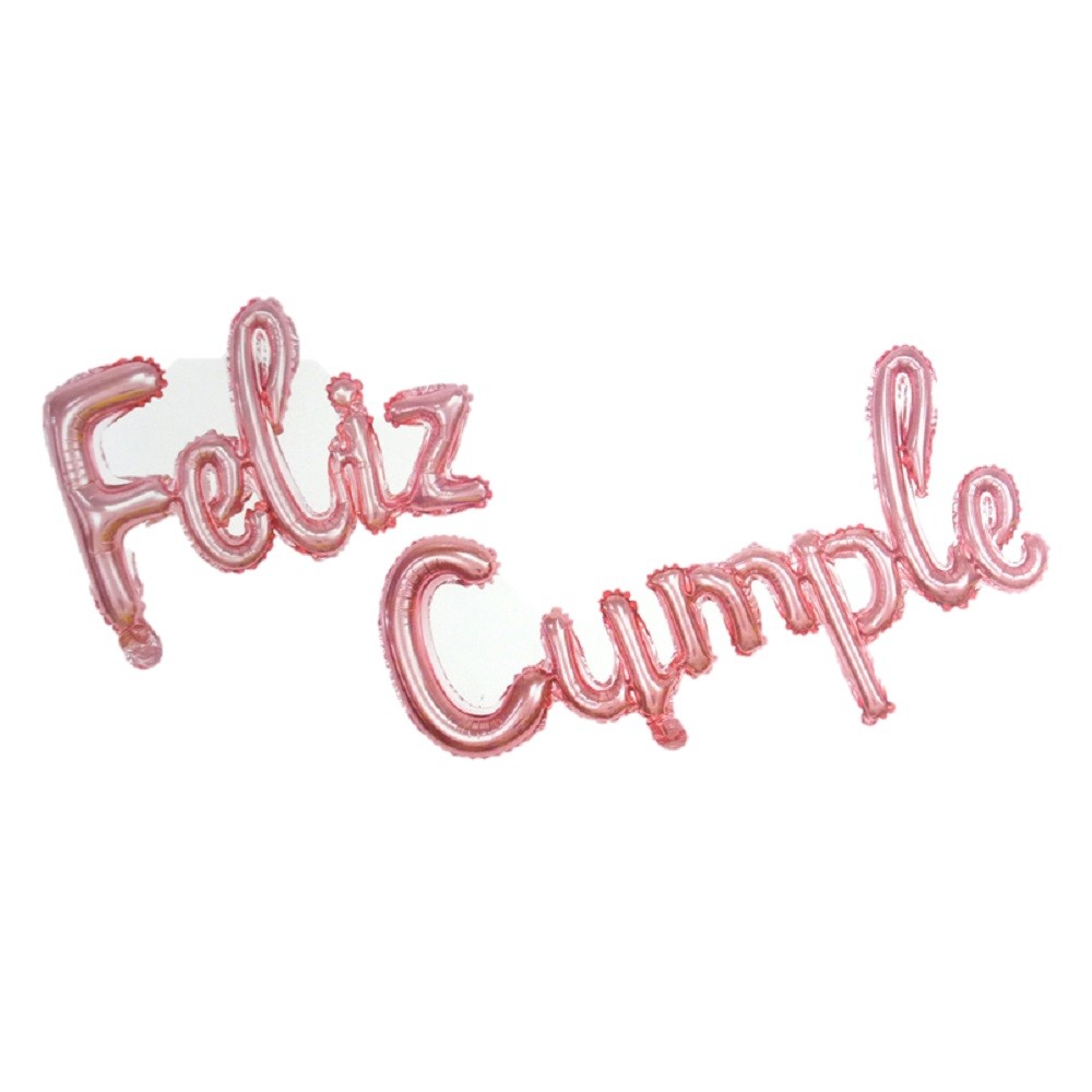 Globo Metálico Feliz Cumple Cursiva Colores