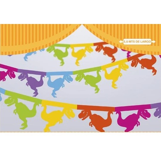 Guirnalda Dinosaurio Multicolor