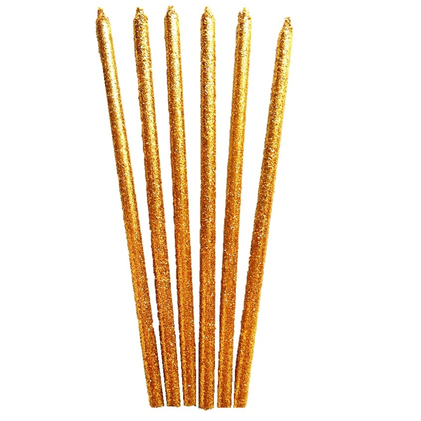 Vela Glitter Colores x 6
