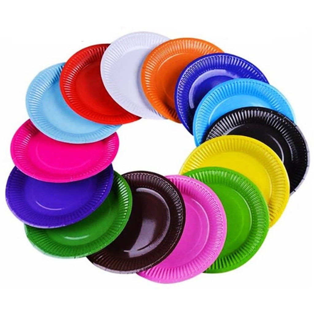 Plato Cartón x 10 Colores