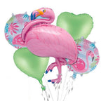 Set 5 Globos Metálicos Flamenco Rosa Cumpleaños