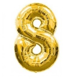 Globo Metálico 98 cm Números Dorado