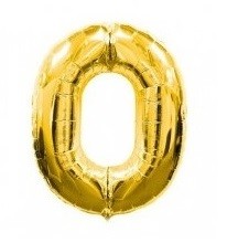 Globo Metálico 98 cm Números Dorado