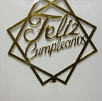 Topper Torta Cuadrado Feliz Cumpleaños