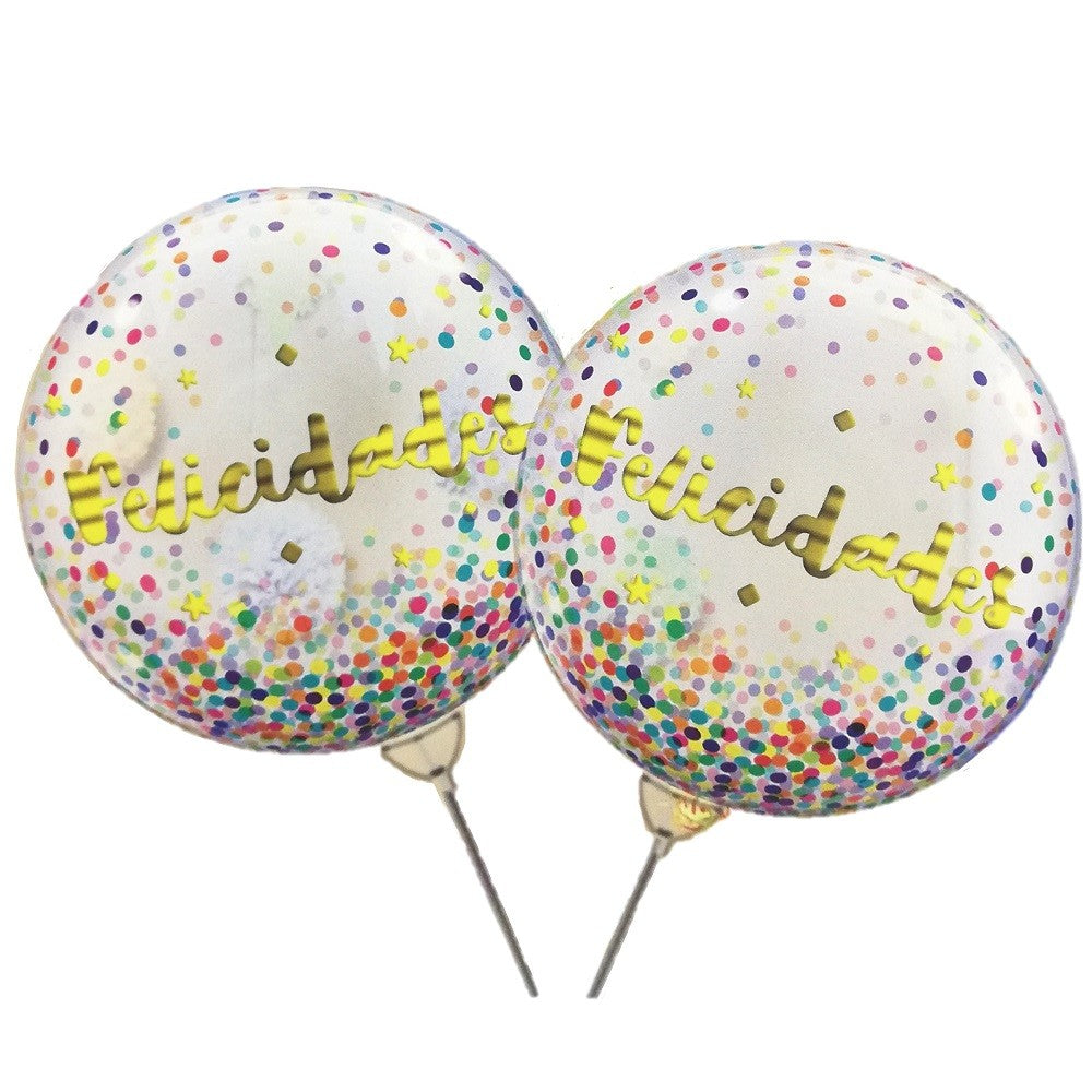 Globo Burbuja Confetti Felicidades