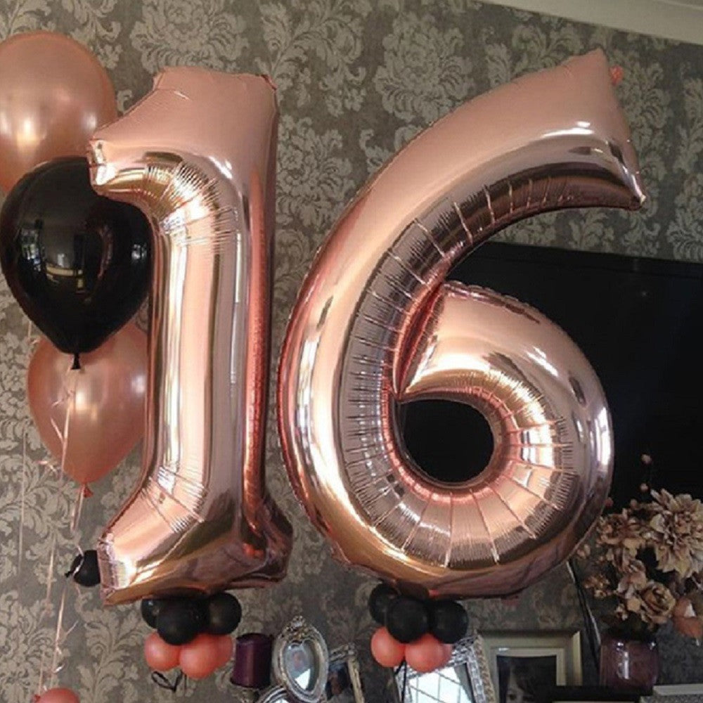 Globo Metálico Números Rose Gold 1 Metro