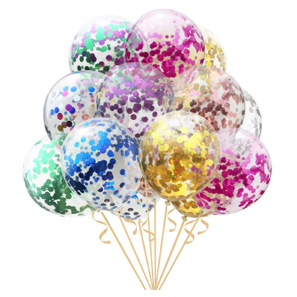 Globo Relleno Confetti Colores x 12