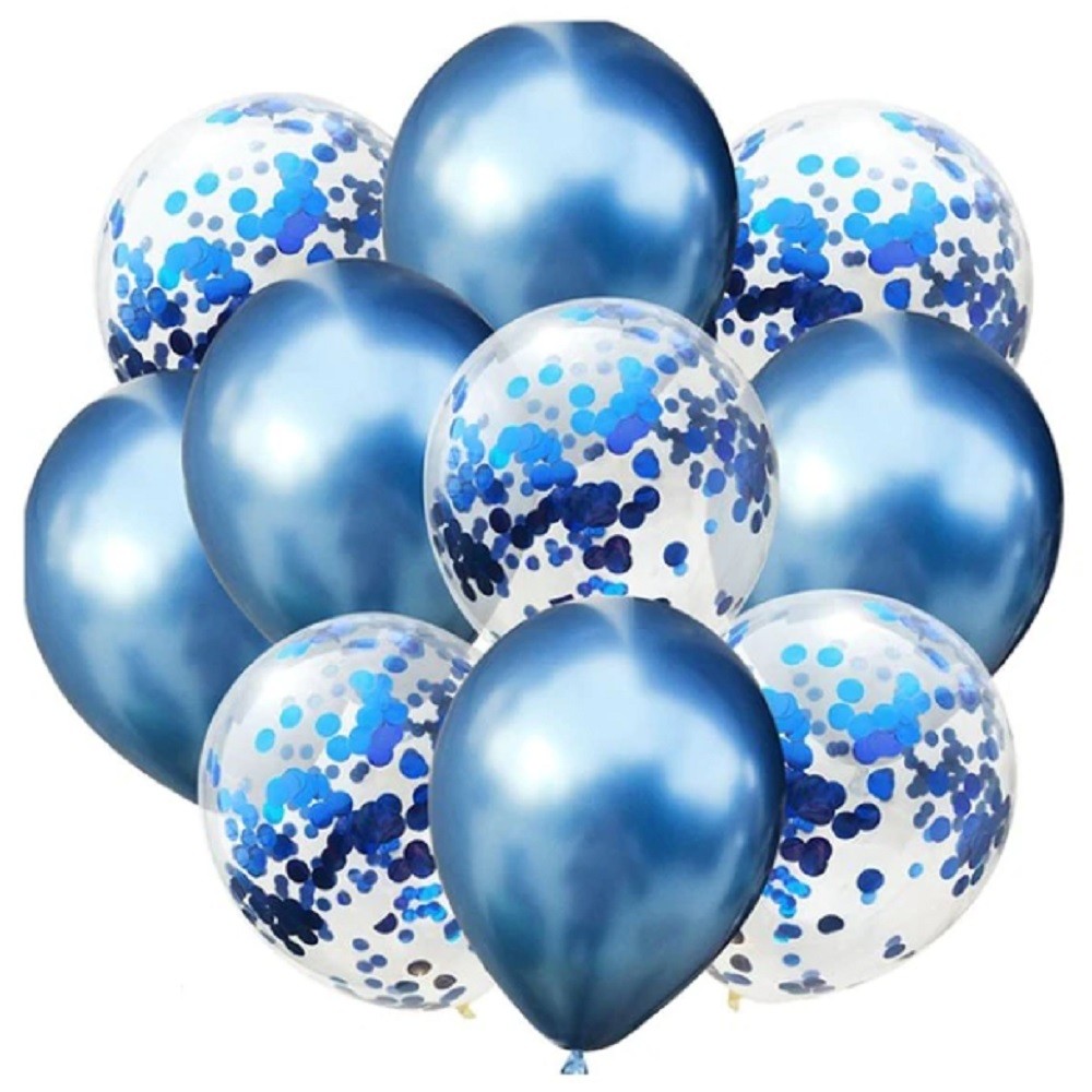 Globo Cromo Confetti x 10