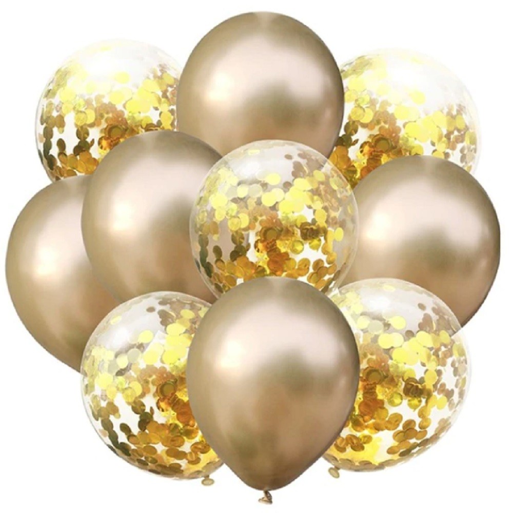Globo Cromo Confetti x 10