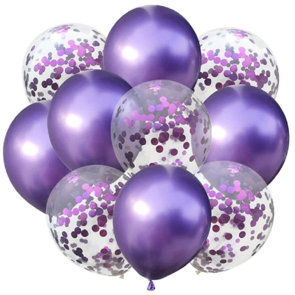 Globo Cromo Confetti x 10