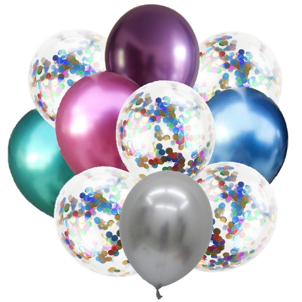 Globo Cromo Confetti x 10