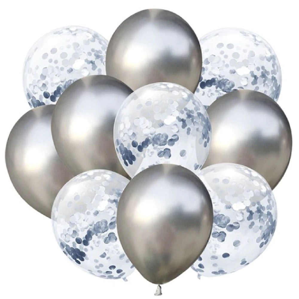 Globo Cromo Confetti x 10