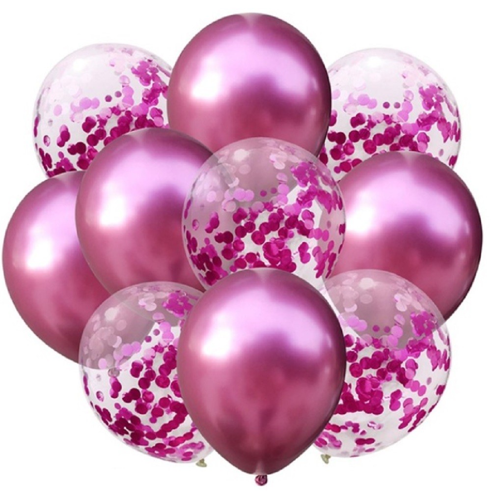 Globo Cromo Confetti x 10