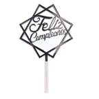 Topper Torta Cuadrado Feliz Cumpleaños