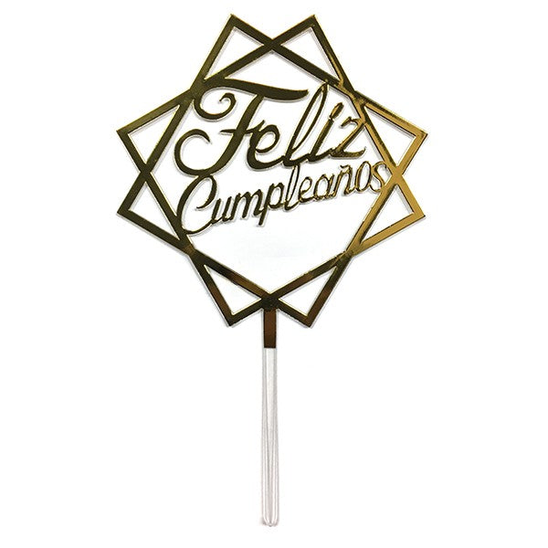 Topper Torta Cuadrado Feliz Cumpleaños