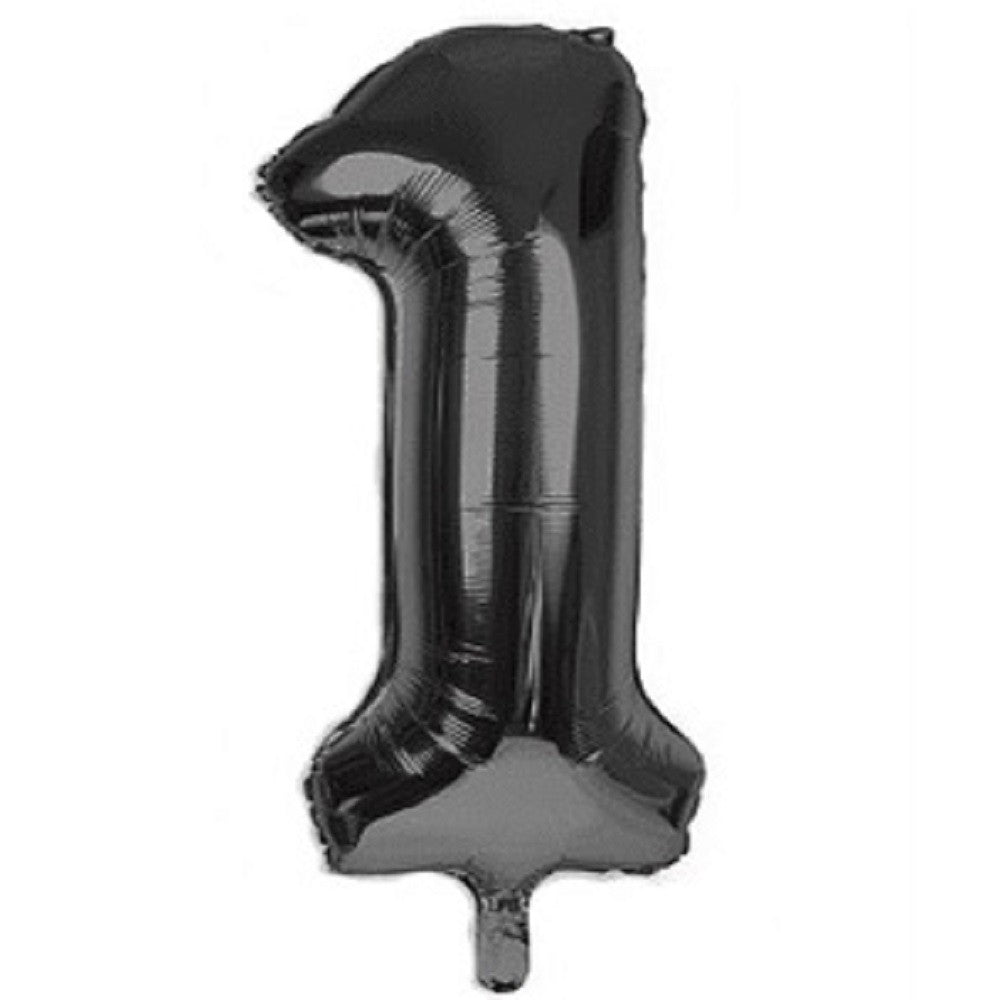 Globo Metálico Negro Números 80 cms