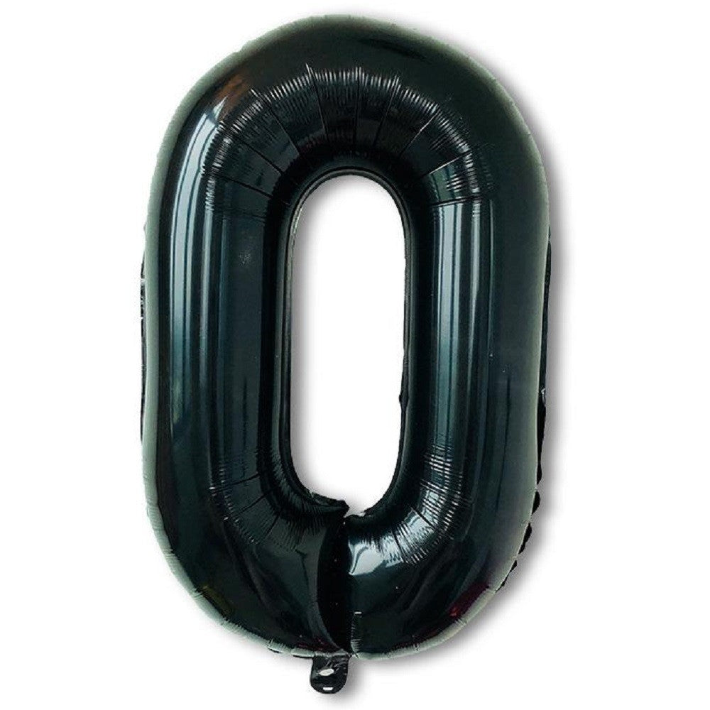 Globo Metálico Negro Números 80 cms