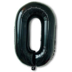 Globo Metálico Negro Números 80 cms