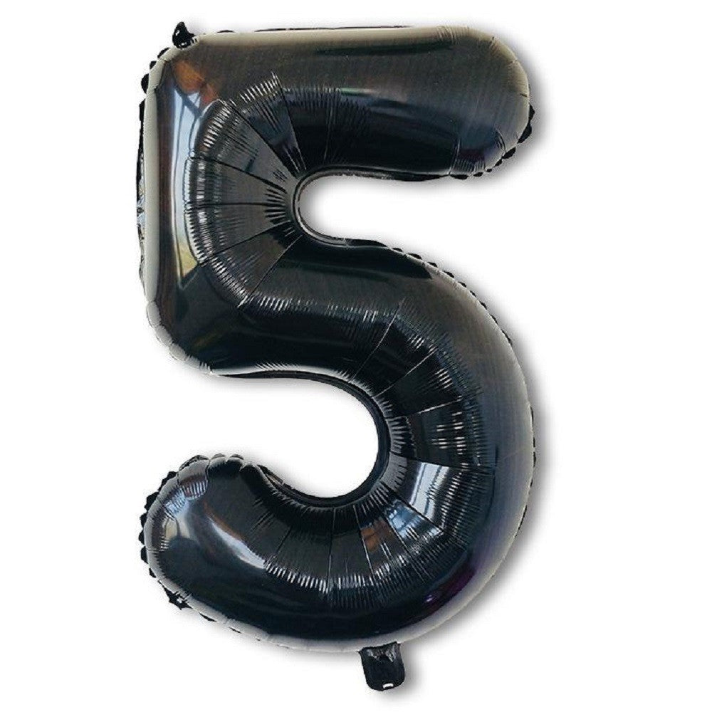 Globo Metálico Negro Números 80 cms