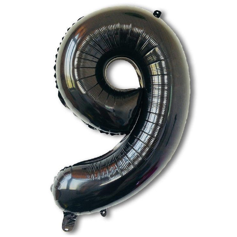 Globo Metálico Negro Números 80 cms
