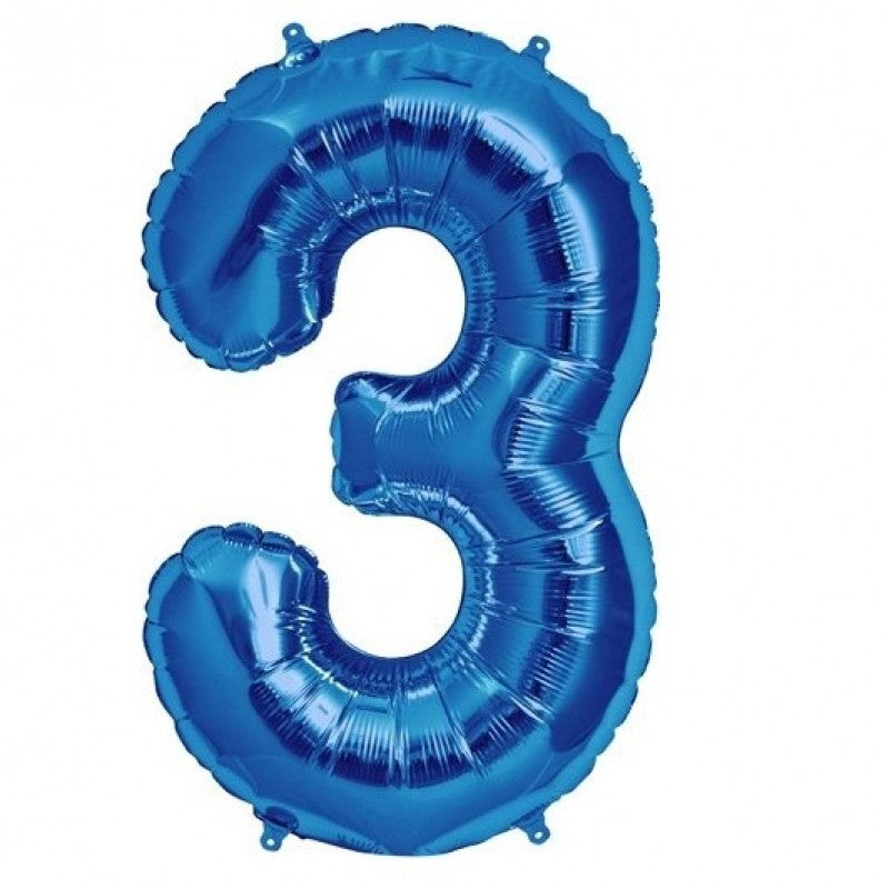 Globo Metálico Números Azul