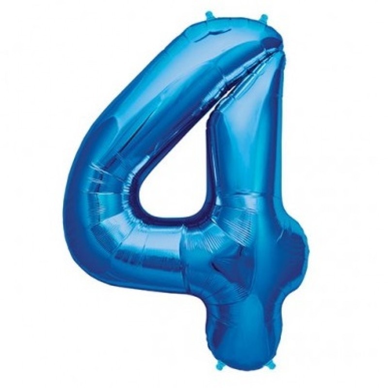 Globo Metálico Números Azul