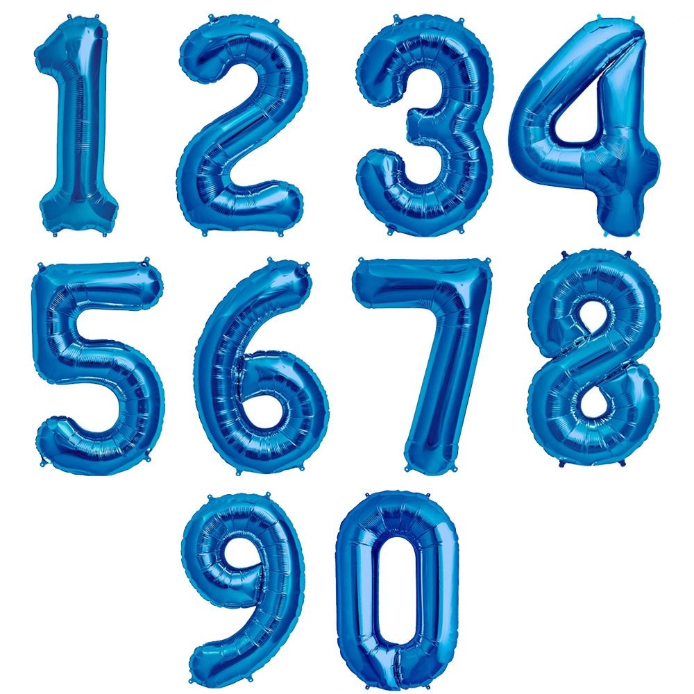 Globo Metálico Números Azul