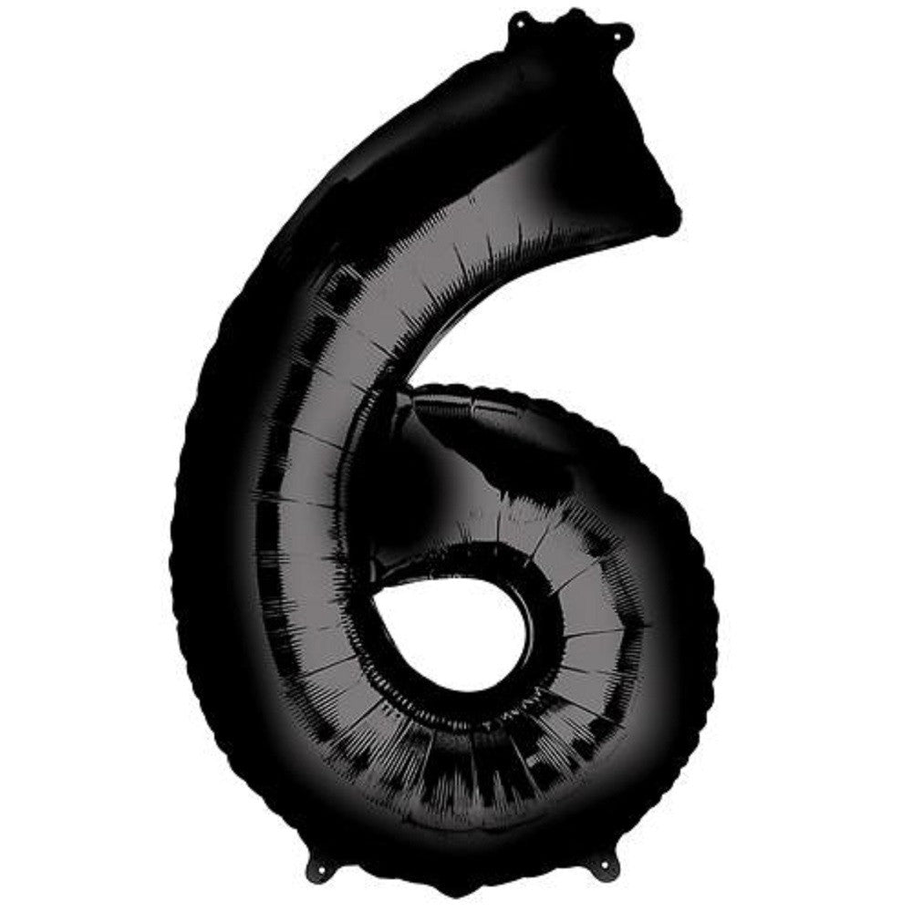Globo Metálico Negro Números 80 cms