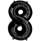 Globo Metálico Negro Números 80 cms