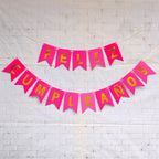 Guirnalda Banderín "Feliz Cumpleaños" Fucsia Dorado