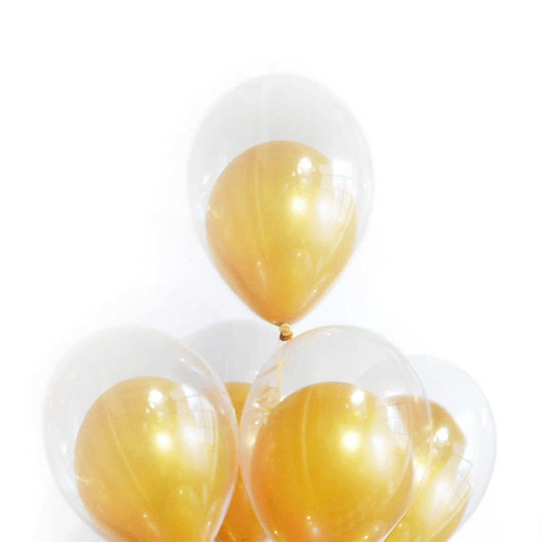 Globos Doble Traslucidos Metalizado x 6