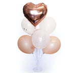 Set 7 Globos Rose Gold con Base | Decoración Cumpleaños