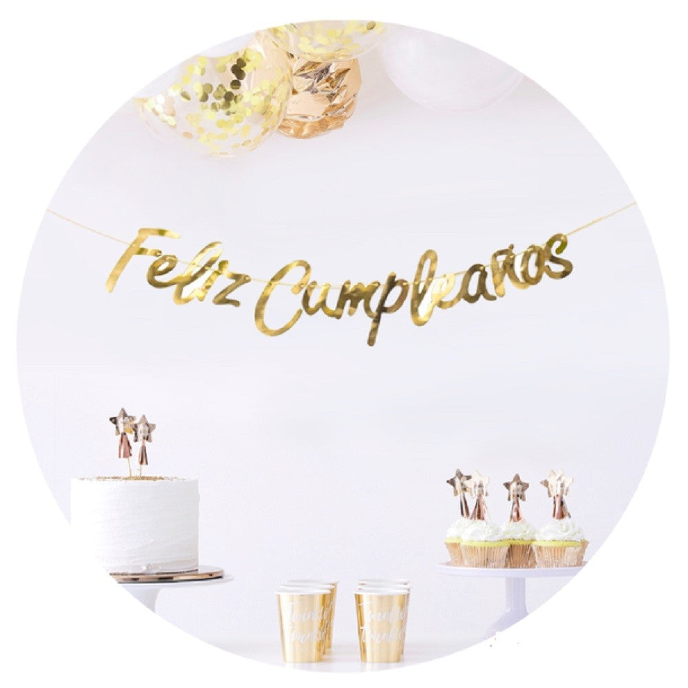 Guirnalda Feliz Cumpleaños Cursivo