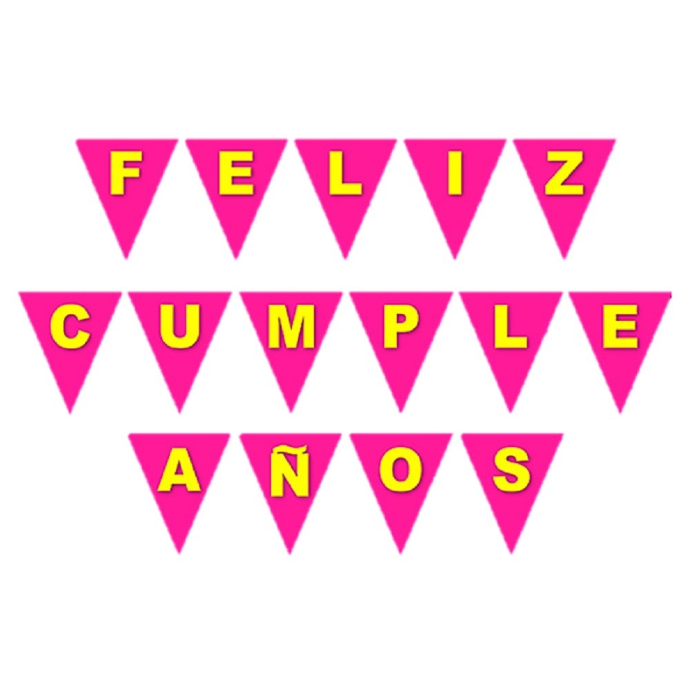 Banderín Feliz Cumpleaños Flúor Colores