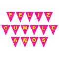 Banderín Feliz Cumpleaños Flúor Colores