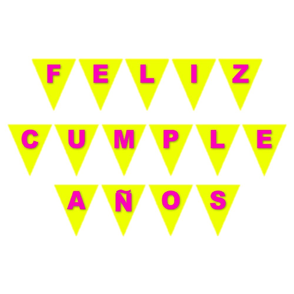 Banderín Feliz Cumpleaños Flúor Colores